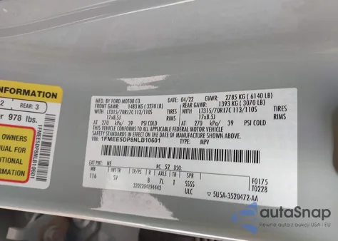 2022 Ford Bronco Black Diamond из США, поврежденный, VIN 1FMEE5DP8NLB10601